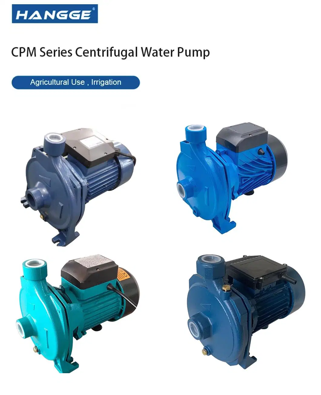 Cpm158 1HP Small Centrifugal Pump Home Mhf High Pressure Iron Body Large Flow Copper Wire Electric Surface Land Household Industrial Clean Garden Water Pump