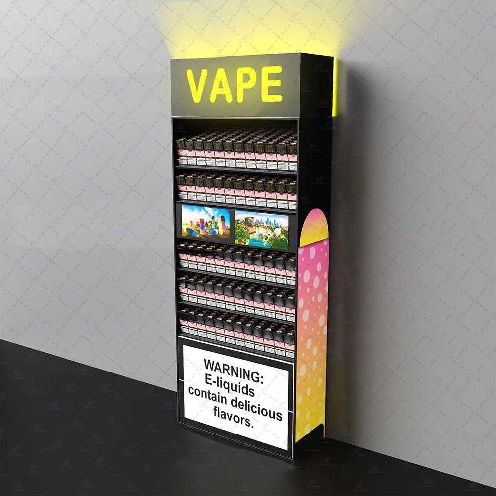 High Quality Customized Floor Standing Acrylic Cigarette Display Rack Vape Stand for Retail Store